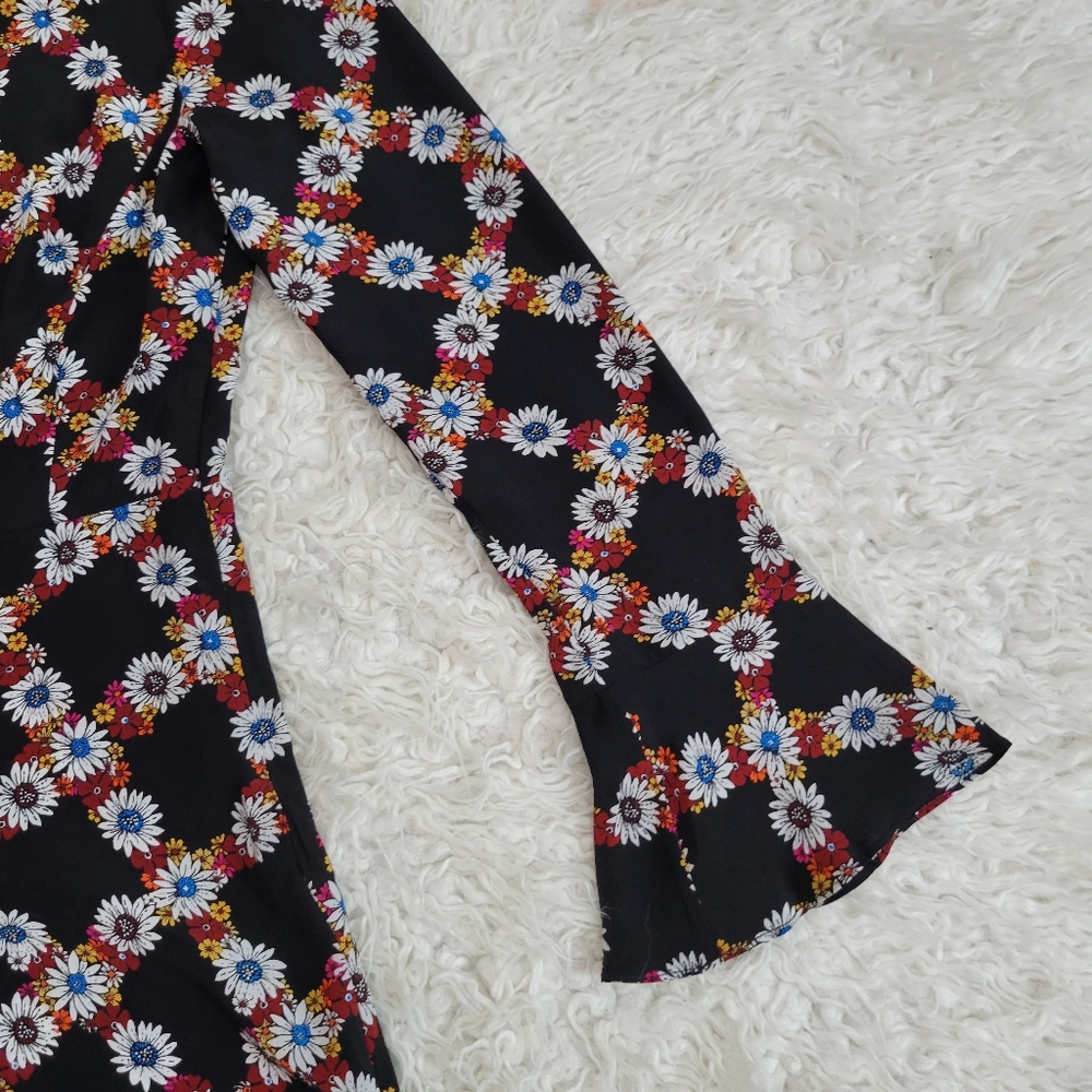 Sandro Paris Rony Silk Floral Dress Sz 1 - Picture 9 of 12